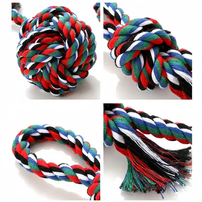 FurryFusion Jouet en ballon de corde de coton pour chien