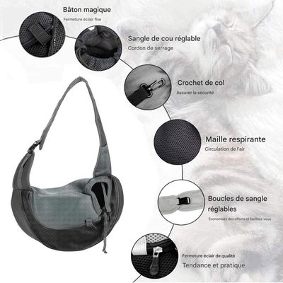 Petopia Sac de transport bandoulière pour chien et chat