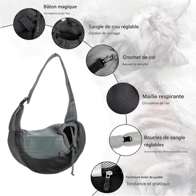 Petopia Sac de transport bandoulière pour chien et chat