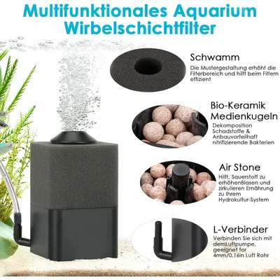 IntiMeg Geräuscharmer Schwammfilter für Aquarien IntiMeg Geräuscharmer Schwammfilter für Aquarien