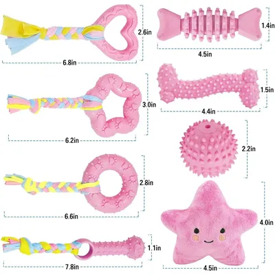 Pet Planet Chiots ChewDelight Set de 8 Jouets