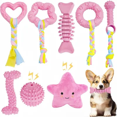 Pet Planet Chiots ChewDelight Set de 8 Jouets