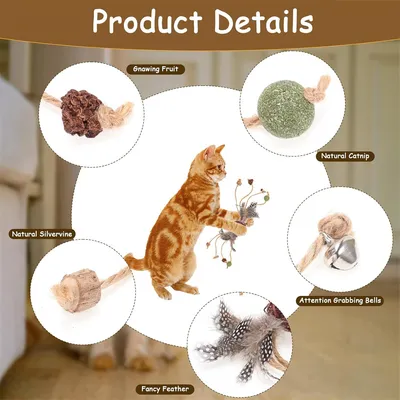 IntiMeg Jouets d'herbe à chat interactifs