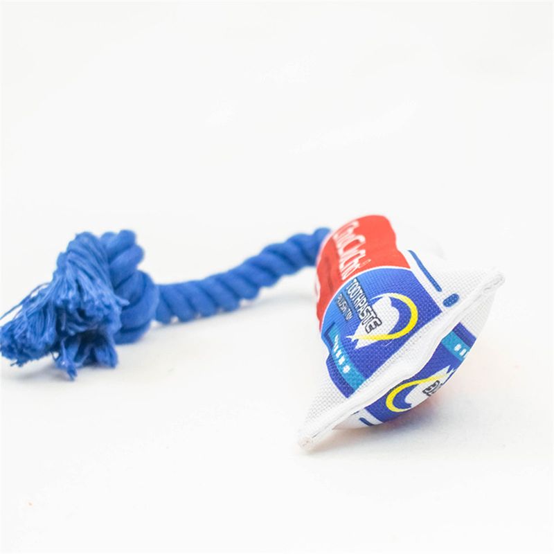 IntiMeg Jouet pour chien en peluche en forme de dentifrice