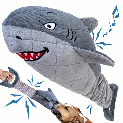 Pet Planet Chiens Jouet de Mâchage en Forme de Requin Gris