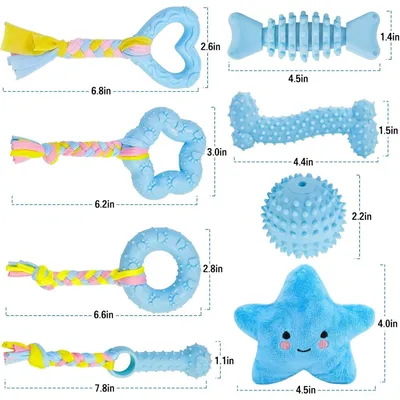 Pet Planet Chiots ChewDelight Set de 8 Jouets