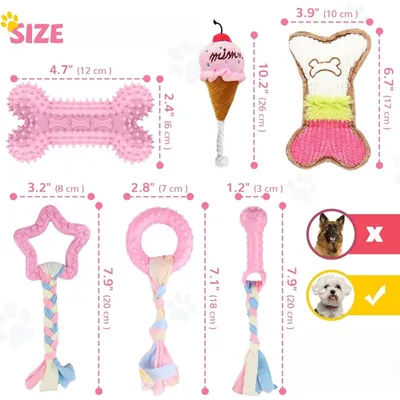 Pet Planet Chiots TeethingFun Set de 6 Jouets