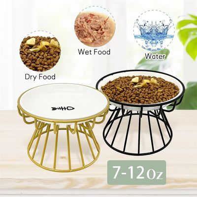 IntiMeg Comedero elevado de cerámica para gatos