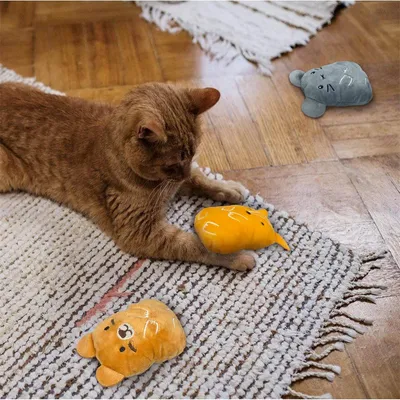 Pet Planet Jouets en peluche à herbe à chat 4 pièces