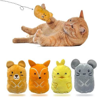 Pet Planet Jouets en peluche à herbe à chat 4 pièces