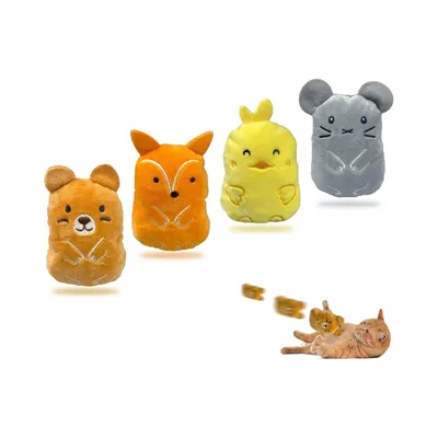 Pet Planet Jouets en peluche à herbe à chat 4 pièces