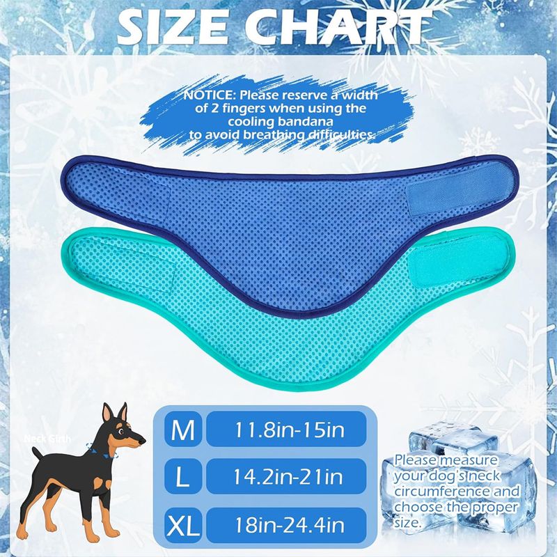 IntiMeg Lot de 2 bandanas rafraîchissants pour chien