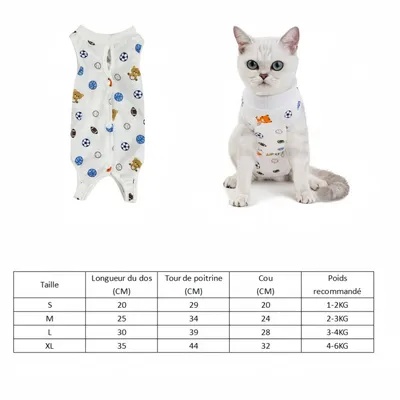 FurryFusion Combinaison de récupération Football pour chat