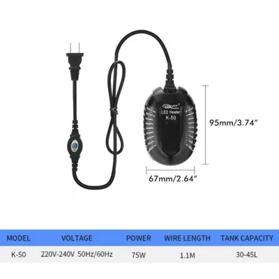 Chauffe - aquarium à poisson 75w
