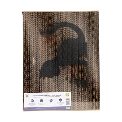 PET DESIGN Griffoir carton GRIFZONE Chat/Souris 43 x 34 x 2.5 cm
