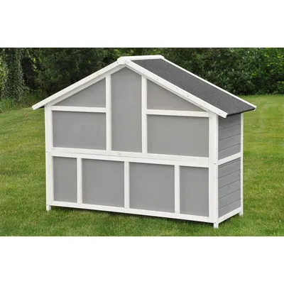 nanook Clapier XL "Momo"  - gris - 2 étages, bois imprégné