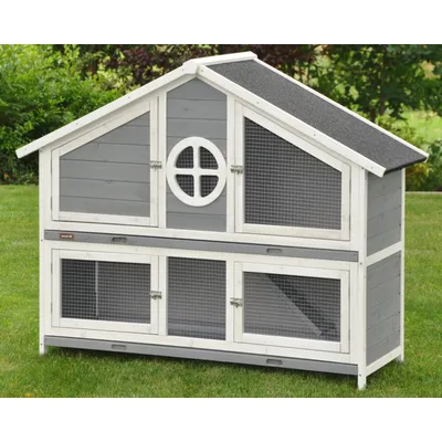 nanook Clapier XL "Momo"  - gris - 2 étages, bois imprégné