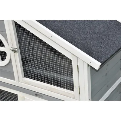 nanook Clapier XL "Momo"  - gris - 2 étages, bois imprégné