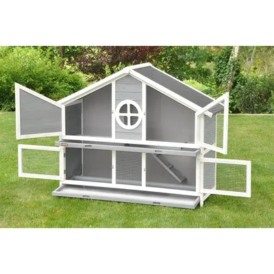 nanook Clapier XL "Momo"  - gris - 2 étages, bois imprégné