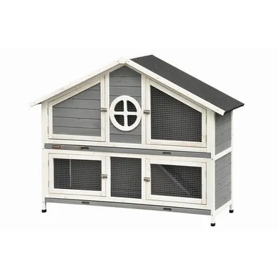 nanook Clapier XL "Momo"  - gris - 2 étages, bois imprégné