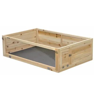 nanook Parc intérieur en bois naturel – 110 x 70 cm avec porte en acrylique