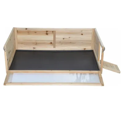 nanook Parc intérieur en bois naturel – 110 x 70 cm avec porte en acrylique