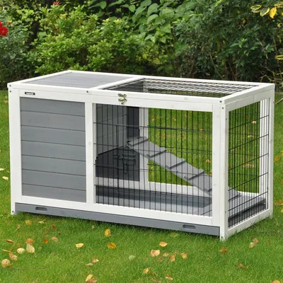 nanook Clapier pour cochons d’Inde Easy gris/blanc 100 x 50 x 62 cm