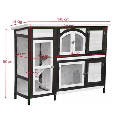 nanook Clapier pour petits animaux "Jumbo" brun 145 x 48 x 109 cm