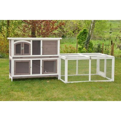 nanook Clapier XXL avec enclos "Balu" 233 x 90 x 104 cm - combinaison modul