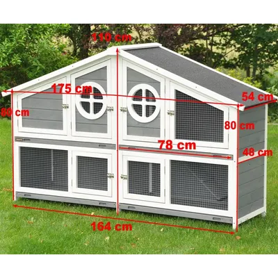 nanook Clapier XXL Momo gris 164 x 48 x 110 cm à deux niveaux