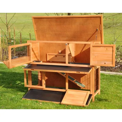 nanook Clapier pour petits animaux "Bommel" 122 x 50 x 101 cm, bois naturel