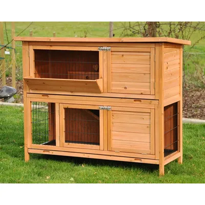 nanook Clapier pour petits animaux "Bommel" 122 x 50 x 101 cm, bois naturel