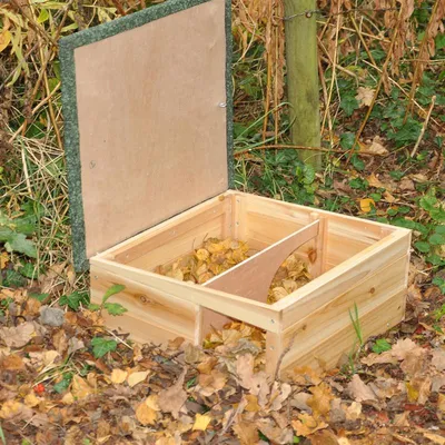 nanook Maison pour hérisson en bois naturel 40 x 40 x 19 cm