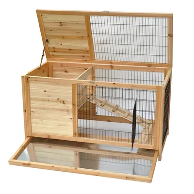 nanook Clapier pour petits animaux Easy naturel 100 x 50 x 62 cm, 2 niveaux