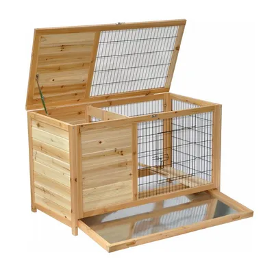 nanook Clapier pour petits animaux Easy naturel 100 x 50 x 62 cm, 2 niveaux