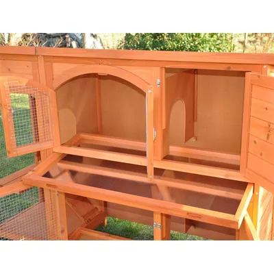 nanook Clapier XL "Jumbo" en bois naturel – 145 cm de large, 2 niveaux