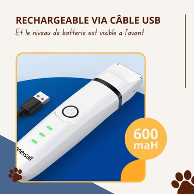 Tondeuse Oneisall 4 en 1 pour chat et chien - Kit de toilettage - Blanc