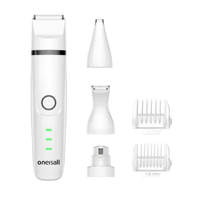 Tondeuse Oneisall 4 en 1 pour chat et chien - Kit de toilettage - Blanc