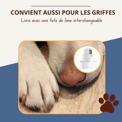 Tondeuse Oneisall 4 en 1 pour chat et chien - Kit de toilettage - Blanc