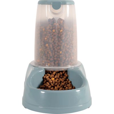Distributeur de croquettes 1.5 kg, bleu en plastique