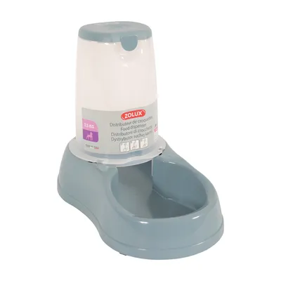 Distributeur de croquettes 3.5 kg, bleu en plastique