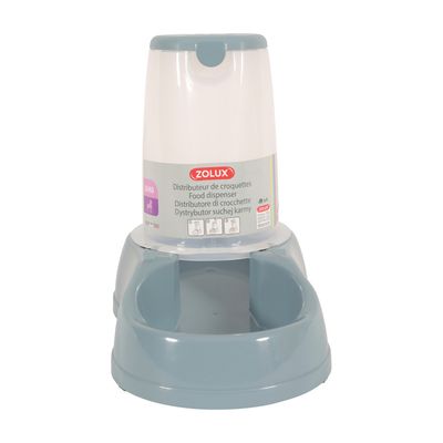 Distributeur de croquettes 3.5 kg, bleu en plastique