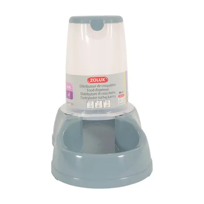 Distributeur de croquettes 3.5 kg, bleu en plastique