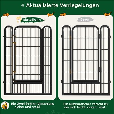 Hundelaufstall Welpenlaufstall Hundezaun mit Tür Faltbare Freilaufgehege