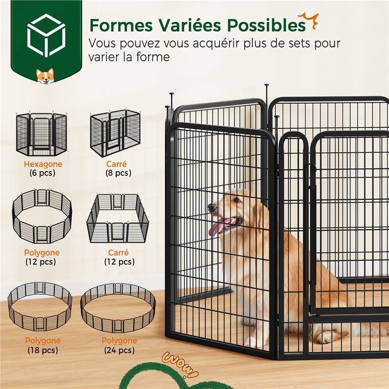 Yaheetech Parc pour Chien en 8 Panneaux