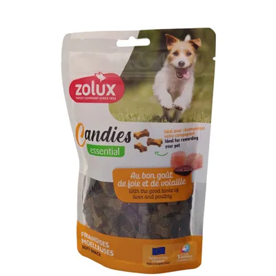 Friandises Os bi gout volaille foie CANDIES 150 g pour chiens