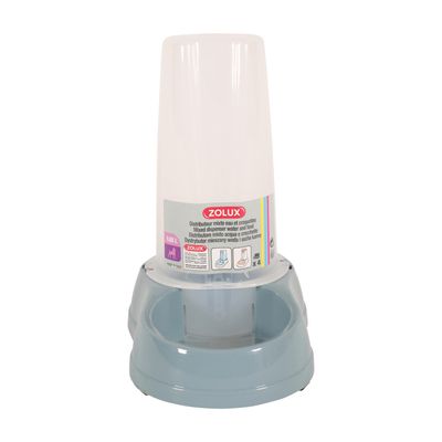 Distributeur mixte 650 ml, eau ou croquettes, BLEU en plastique