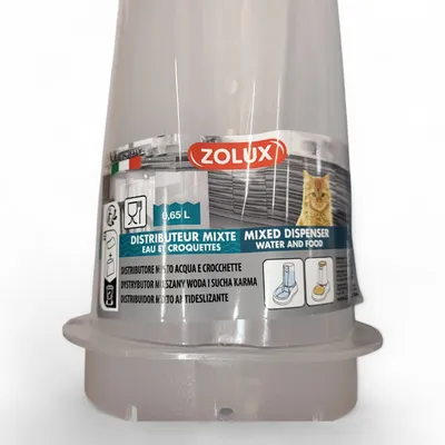 Distributeur mixte 650 ml, eau ou croquettes, BLEU en plastique