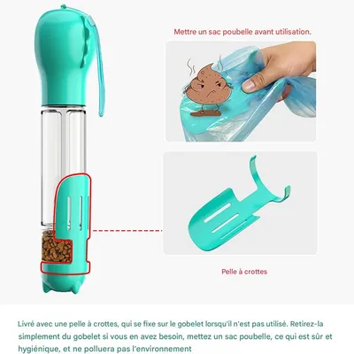 IntiMeg Gourde avec écuelle pour chien 500ml