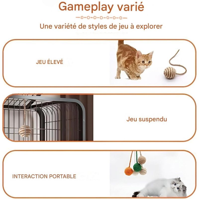 Pet Planet Chats 5 Pièces Jouet Balle Interactive